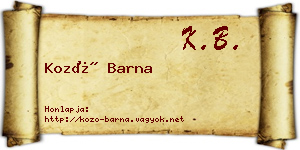 Kozó Barna névjegykártya